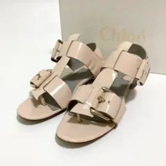 希少⭐️クロエ【24〜24.5】サンダル バックストラップ ピンクベージュ