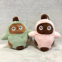 LOVOT ゴムひも付きぬいぐるみ　マスコット　２種セット　グリーン　ピンク