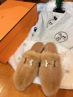 エルメスローファー ミュール ファー