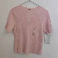 新品ユニクロ3D KNIT ピンク 半袖ニット L