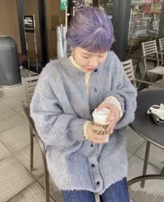 Kastane コード紐付きMIX起毛ガウン