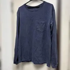 グッドオンネイビー コットン 長袖Tシャツ ポケット付き