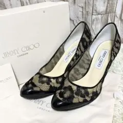 極美品 ジミーチュウ フローラル レース パンプス ハイヒール 23cm 結婚式