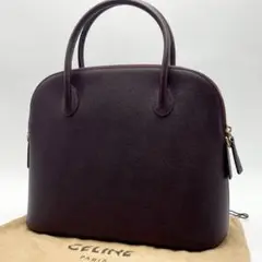 希少 CELINE ビンテージ ドーム ハンドバッグ 三日月 バーガンディ