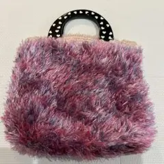 ファー素材 ピンク系 ハンドバッグ