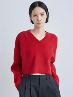 【24AW】シャギーVネックワイドニット