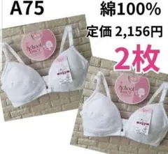 新品 ジュニアブラ A75 150 160 165 肌着 綿100% 下着 白
