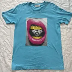Azzurro 口とダイヤモンド Tシャツ L 水色