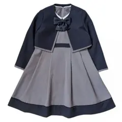 美品 130 アンサンブル ノーカラージャケット ワンピース 白襟