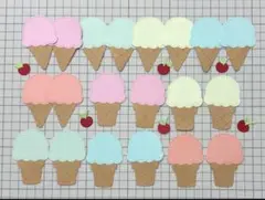 ペーパークラフト　メッセージカード　アイスクリーム