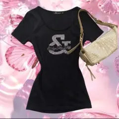 【希少】ピンキーアンドダイアン　半袖Tシャツ　Y2K　グランジ　平成ギャル　黒