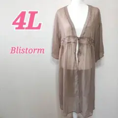 Blistorm ブリストーム 4L ライトブラウン カーディガン 刺繍 夏秋