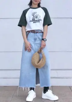 UNIQLO 70 新品未使用　デニムロングスカート カットオフ