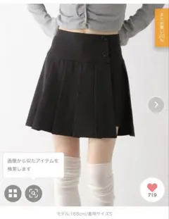 Heather ラッププリーツミニスカート ブラック Sサイズ