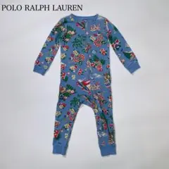 ポロラルフローレン　ロンパース　ポロベア　総柄　ジップ　青　80cm