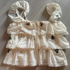 フリル刺繍ホワイトビスチェ