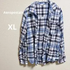 Aeropostale 長袖シャツ XL 青紫チェック