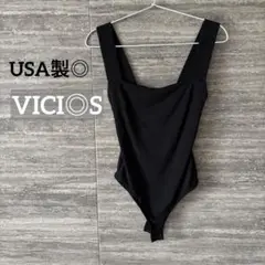 VICI◎Sサイズ　USA製タンクトップ タンクボディスーツ ブラック黒 美品