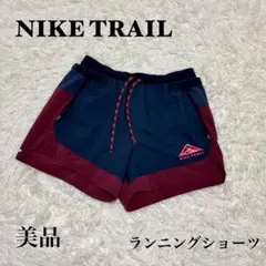 ☆NIKE TRAIL ランニング ショーツ Mサイズ ネイビー×ワインレッド☆