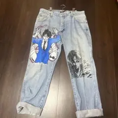 HUNTER×HUNTERクロロルシルフルアニメキャラクター手描きデニムパンツ