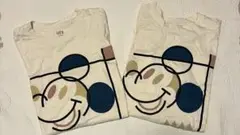 ミッキーTシャツ　ユニクロ　ペア　Lサイズ　白　お揃い　ディズニー