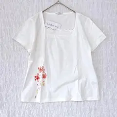 2529 LINDSTORM レースカットソー　半袖　Tシャツ　薄手　綺麗めLL