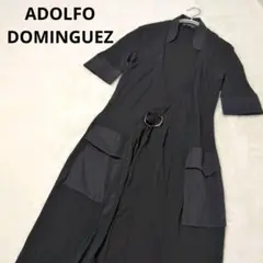 アドルフォドミンゲス　ラップワンピース　ブラック　ジャージー素材　黒　ベルト