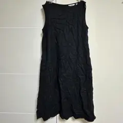 UNIQLO ノースリーブワンピース　リネン　黒M レディース