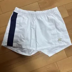 ホワイト/ネイビー サイドストライプ ショートパンツ