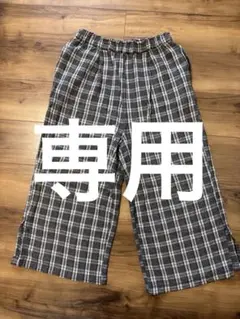 サマンサモスモス　チェックパンツ　リネン混