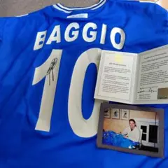 R. Baggio 10番 adidas サッカーシャツ 認証シール付直筆サイン R. Baggio 10番 adidas サッカーシャツ 認証シール付直筆サイン