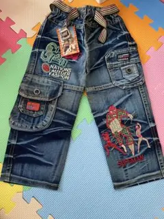 スーパーマン刺繍デニムパンツ