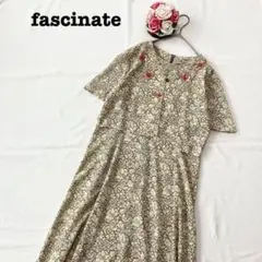 fascinate ファシネイト　レディース　半袖ロングワンピース　ベージュ