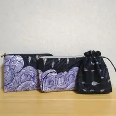 《21》アフリカンミニポーチ＆ミニ巾着袋/アフリカ布