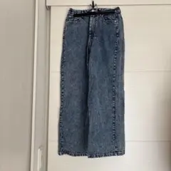 mil 低身長　セミワイドデニムパンツ　ブルーデニム　S