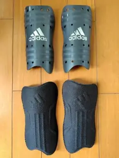adidas シンガード すね当て　グレー ブラック 2個セット