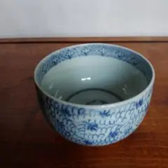 古伊万里 染付 微塵唐草文 湯飲み茶碗 蕎麦猪口 ころ茶碗