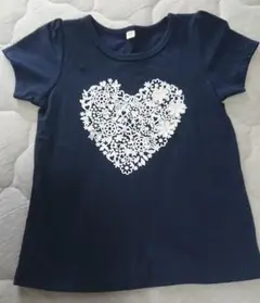 美品♡【西松屋】綿100% 半袖Tシャツ【100サイズ】ネイビー 紺 ハート