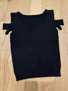 ノースリーブニット 黒