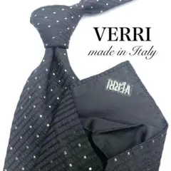 【大特価】VERRI ネクタイ ドット柄 小紋柄 ストライプ柄 ブラック 黒