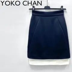 超美品 YOKO CHAN|ヨーコチャン ストレッチポンチ 2重デザインスカート