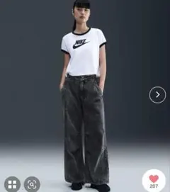 ナイキ　ワイドレッグデニムパンツ ブラック