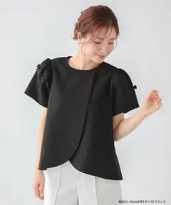 fitmore フィットモア　チューリップ　袖リボントップス