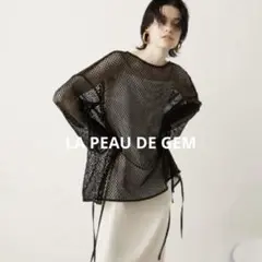 LA PEAU DE GEM ラポドゥジェムmesh knit pullover