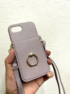 iPhone16e スマホショルダー ピンク レザー スマホケース ストラップ