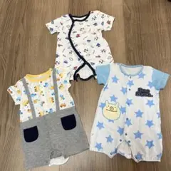 半袖ロンパース 男の子 50-70 3枚セット