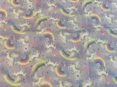 ハンドメイド　ユニコーン　紫色　生地　 女の子　 約50cm✖️110cm