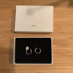 gray パールイヤーカフ、ピンクゴールド