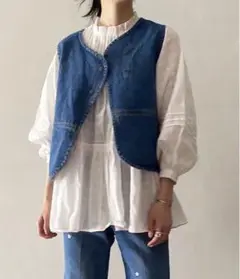 【FREAK'S STORE】2WAYデニムベスト　ブルー