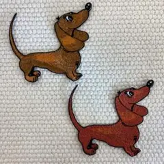 刺繡ワッペン　ダックスフント　2種２枚セット　人気
